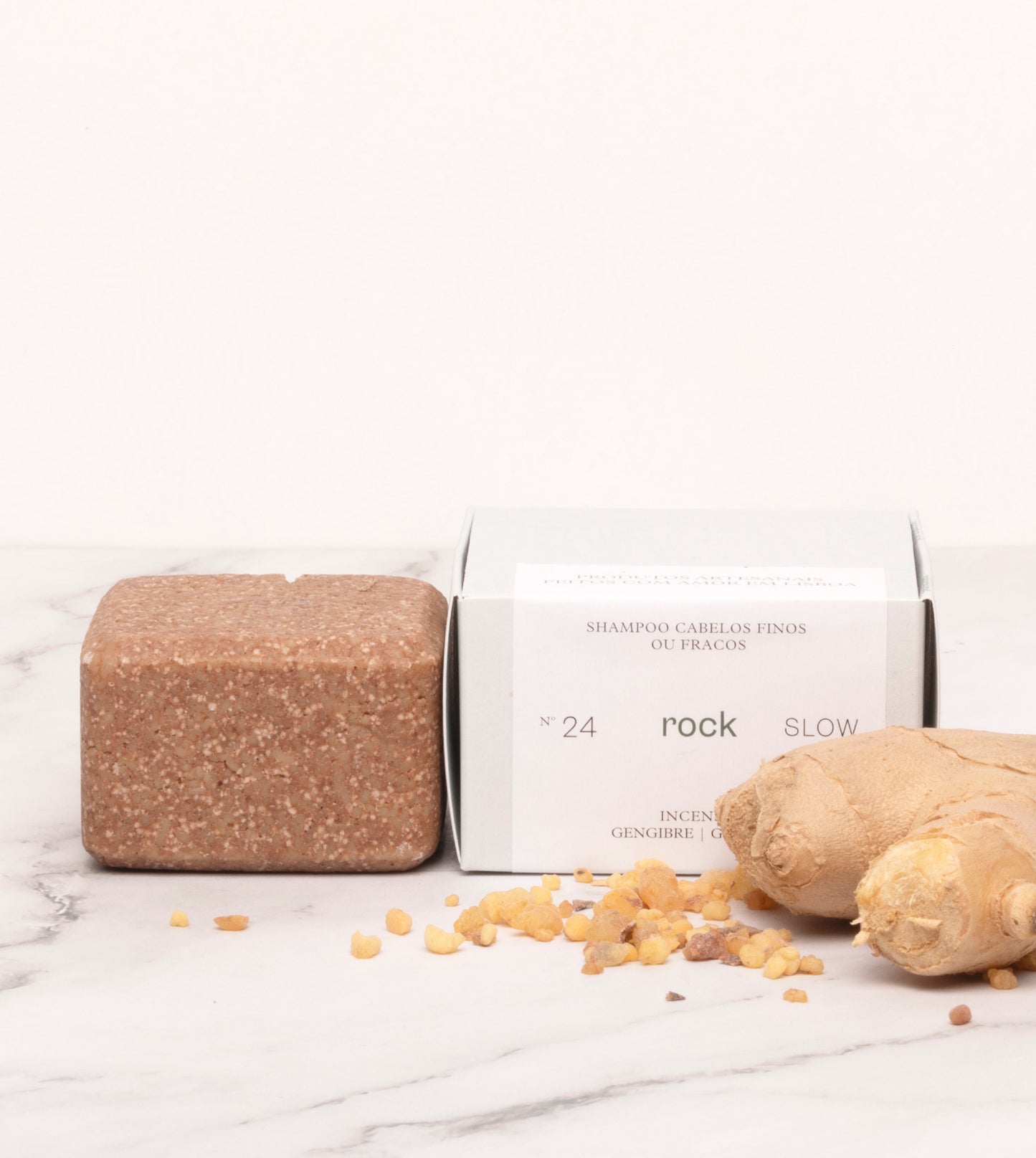 Solid Shampoo Rock for Thin Hair - Ginger, Geranium and Basil