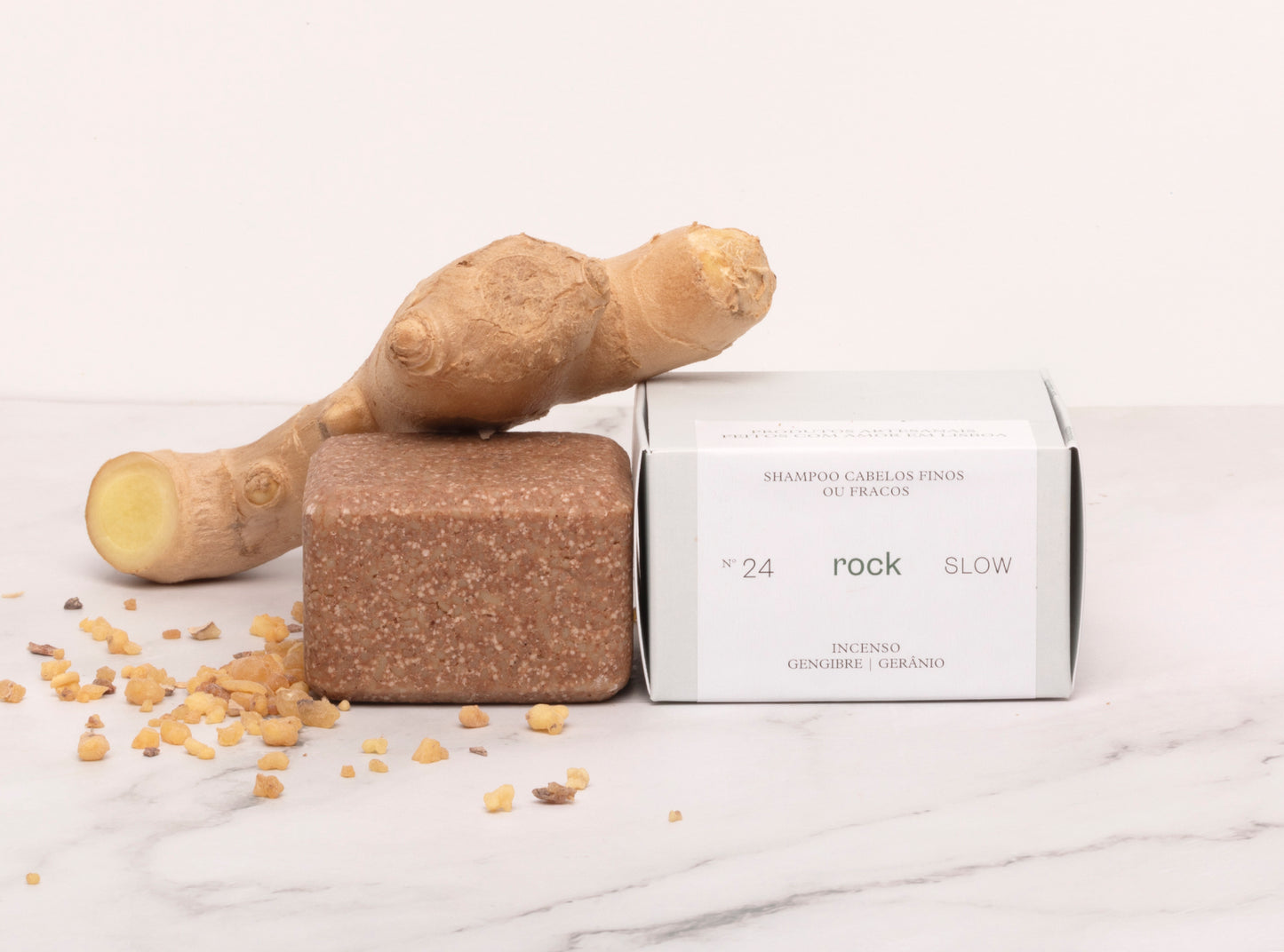Solid Shampoo Rock for Thin Hair - Ginger, Geranium and Basil
